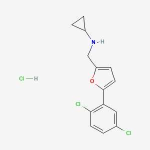 molecular formula C14H14Cl3NO B4399665 N-[[5-(2,5-dichlorophenyl)furan-2-yl]methyl]cyclopropanamine;hydrochloride 