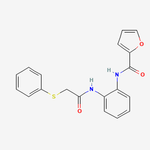 molecular formula C19H16N2O3S B4399686 N-(2-{[2-(phenylthio)acetyl]amino}phenyl)-2-furamide 