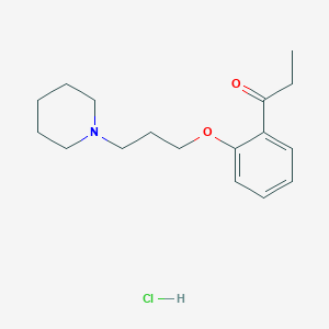 molecular formula C17H26ClNO2 B4399693 1-{2-[3-(1-piperidinyl)propoxy]phenyl}-1-propanone hydrochloride 