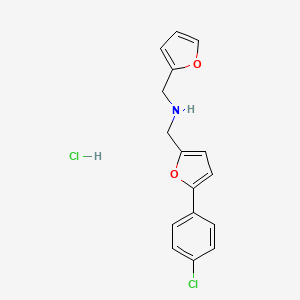 molecular formula C16H15Cl2NO2 B4399915 N-[[5-(4-chlorophenyl)furan-2-yl]methyl]-1-(furan-2-yl)methanamine;hydrochloride 