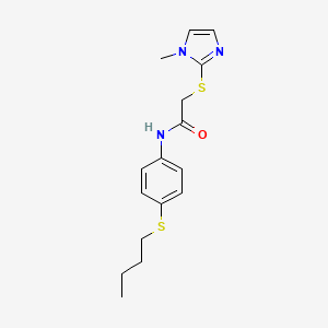 molecular formula C16H21N3OS2 B4399972 N-(4-butylsulfanylphenyl)-2-(1-methylimidazol-2-yl)sulfanylacetamide 