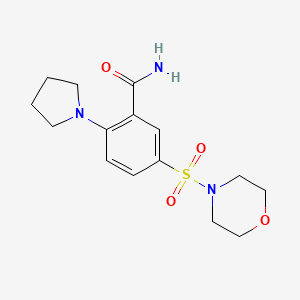 molecular formula C15H21N3O4S B4399993 5-(4-morpholinylsulfonyl)-2-(1-pyrrolidinyl)benzamide 