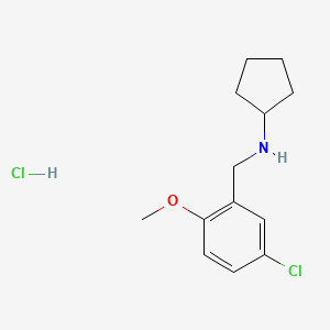 molecular formula C13H19Cl2NO B4400055 N-[(5-chloro-2-methoxyphenyl)methyl]cyclopentanamine;hydrochloride 