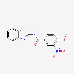 molecular formula C17H15N3O4S B4400074 N-(4,7-dimethyl-1,3-benzothiazol-2-yl)-4-methoxy-3-nitrobenzamide 
