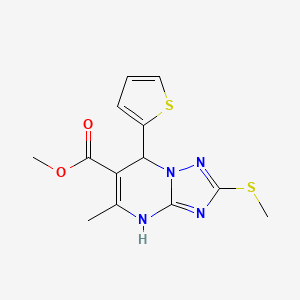 molecular formula C13H14N4O2S2 B4400087 Methyl 5-methyl-2-methylsulfanyl-7-thiophen-2-yl-4,7-dihydro-[1,2,4]triazolo[1,5-a]pyrimidine-6-carboxylate 