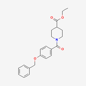 molecular formula C22H25NO4 B4400153 Ethyl 1-(4-phenylmethoxybenzoyl)piperidine-4-carboxylate 