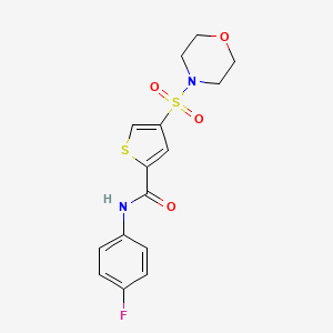molecular formula C15H15FN2O4S2 B4400171 N-(4-fluorophenyl)-4-morpholin-4-ylsulfonylthiophene-2-carboxamide 