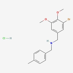 molecular formula C17H21BrClNO2 B4400227 N-[(3-bromo-4,5-dimethoxyphenyl)methyl]-1-(4-methylphenyl)methanamine;hydrochloride 