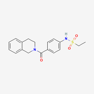 molecular formula C18H20N2O3S B4400316 N-[4-(3,4-dihydro-2(1H)-isoquinolinylcarbonyl)phenyl]ethanesulfonamide 