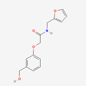 molecular formula C14H15NO4 B4400325 N-(2-furylmethyl)-2-[3-(hydroxymethyl)phenoxy]acetamide 
