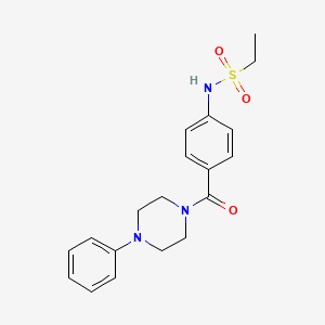 molecular formula C19H23N3O3S B4400373 N-{4-[(4-phenyl-1-piperazinyl)carbonyl]phenyl}ethanesulfonamide 
