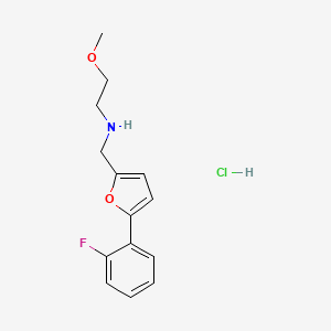 molecular formula C14H17ClFNO2 B4400375 N-[[5-(2-fluorophenyl)furan-2-yl]methyl]-2-methoxyethanamine;hydrochloride 