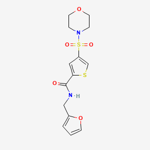 molecular formula C14H16N2O5S2 B4400380 N-(furan-2-ylmethyl)-4-morpholin-4-ylsulfonylthiophene-2-carboxamide 