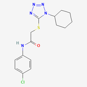 molecular formula C15H18ClN5OS B4401714 N-(4-chlorophenyl)-2-[(1-cyclohexyl-1H-tetrazol-5-yl)thio]acetamide 