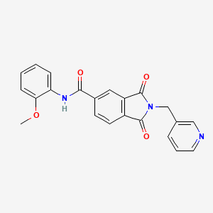 molecular formula C22H17N3O4 B4401726 N-(2-methoxyphenyl)-1,3-dioxo-2-(3-pyridinylmethyl)-5-isoindolinecarboxamide 