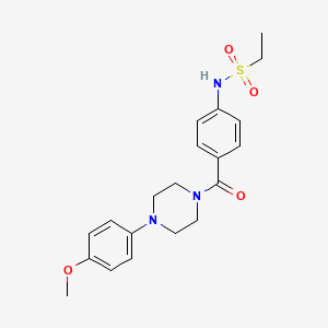 molecular formula C20H25N3O4S B4401840 N-(4-{[4-(4-methoxyphenyl)-1-piperazinyl]carbonyl}phenyl)ethanesulfonamide 