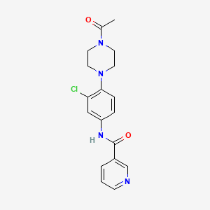 molecular formula C18H19ClN4O2 B4401976 N-[4-(4-acetyl-1-piperazinyl)-3-chlorophenyl]nicotinamide 
