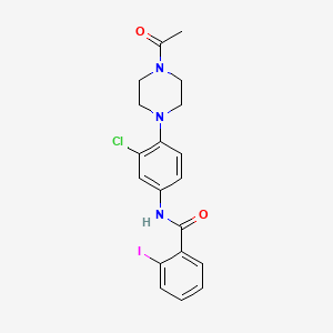 molecular formula C19H19ClIN3O2 B4402001 N-[4-(4-acetylpiperazin-1-yl)-3-chlorophenyl]-2-iodobenzamide 