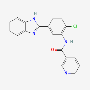 molecular formula C19H13ClN4O B4402039 N-[5-(1H-benzimidazol-2-yl)-2-chlorophenyl]nicotinamide 