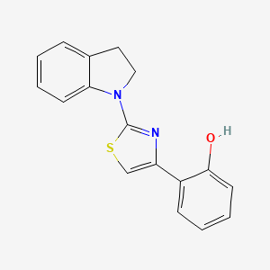 molecular formula C17H14N2OS B4402048 2-[2-(2,3-Dihydroindol-1-yl)-1,3-thiazol-4-yl]phenol 