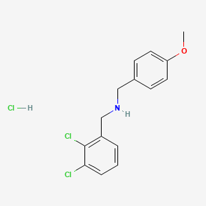molecular formula C15H16Cl3NO B4402056 N-[(2,3-dichlorophenyl)methyl]-1-(4-methoxyphenyl)methanamine;hydrochloride 