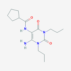 molecular formula C16H26N4O3 B044021 N-(4-amino-2,6-dioxo-1,3-dipropylpyrimidin-5-yl)cyclopentanecarboxamide CAS No. 112683-77-9