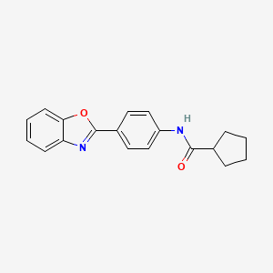 molecular formula C19H18N2O2 B4402132 N-[4-(1,3-benzoxazol-2-yl)phenyl]cyclopentanecarboxamide 