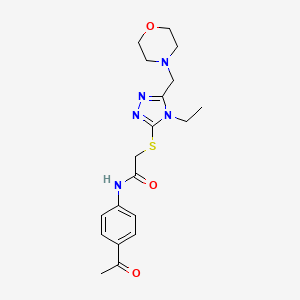 molecular formula C19H25N5O3S B4402172 N-(4-acetylphenyl)-2-{[4-ethyl-5-(morpholin-4-ylmethyl)-4H-1,2,4-triazol-3-yl]sulfanyl}acetamide 