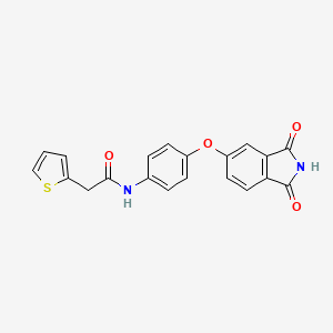molecular formula C20H14N2O4S B4402261 N-{4-[(1,3-dioxo-2,3-dihydro-1H-isoindol-5-yl)oxy]phenyl}-2-(2-thienyl)acetamide 