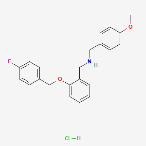 molecular formula C22H23ClFNO2 B4402271 N-[[2-[(4-fluorophenyl)methoxy]phenyl]methyl]-1-(4-methoxyphenyl)methanamine;hydrochloride 
