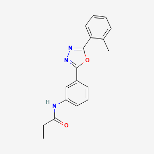 molecular formula C18H17N3O2 B4402317 N-{3-[5-(2-methylphenyl)-1,3,4-oxadiazol-2-yl]phenyl}propanamide 