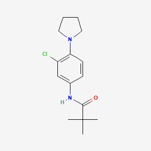molecular formula C15H21ClN2O B4402322 N-[3-chloro-4-(1-pyrrolidinyl)phenyl]-2,2-dimethylpropanamide 