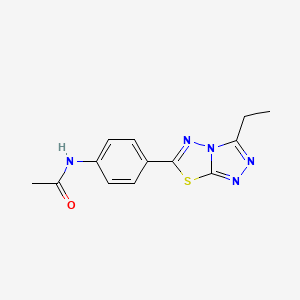 molecular formula C13H13N5OS B4402403 N-[4-(3-ethyl[1,2,4]triazolo[3,4-b][1,3,4]thiadiazol-6-yl)phenyl]acetamide 