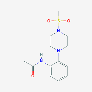 molecular formula C13H19N3O3S B4402531 N-{2-[4-(methylsulfonyl)-1-piperazinyl]phenyl}acetamide 