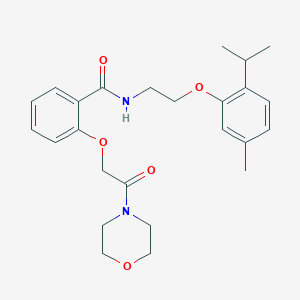 molecular formula C25H32N2O5 B4402571 N-[2-(2-isopropyl-5-methylphenoxy)ethyl]-2-[2-(4-morpholinyl)-2-oxoethoxy]benzamide 