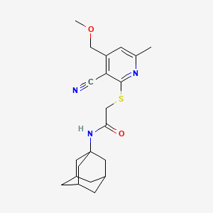 molecular formula C21H27N3O2S B4402611 N-1-adamantyl-2-{[3-cyano-4-(methoxymethyl)-6-methyl-2-pyridinyl]thio}acetamide 