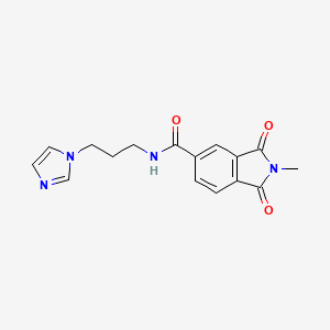molecular formula C16H16N4O3 B4402684 N-[3-(1H-imidazol-1-yl)propyl]-2-methyl-1,3-dioxo-5-isoindolinecarboxamide 