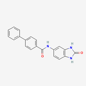 molecular formula C20H15N3O2 B4402815 N-(2-oxo-2,3-dihydro-1H-benzimidazol-5-yl)-4-biphenylcarboxamide 