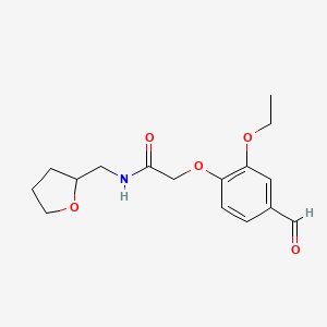molecular formula C16H21NO5 B4402879 2-(2-ethoxy-4-formylphenoxy)-N-(tetrahydrofuran-2-ylmethyl)acetamide 