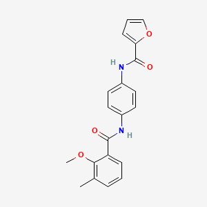 molecular formula C20H18N2O4 B4402987 N-{4-[(2-methoxy-3-methylbenzoyl)amino]phenyl}-2-furamide 