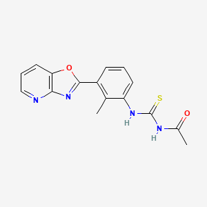 molecular formula C16H14N4O2S B4403044 N-{[(2-methyl-3-[1,3]oxazolo[4,5-b]pyridin-2-ylphenyl)amino]carbonothioyl}acetamide 