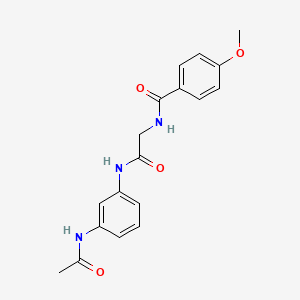 molecular formula C18H19N3O4 B4403049 N-[2-(3-acetamidoanilino)-2-oxoethyl]-4-methoxybenzamide 