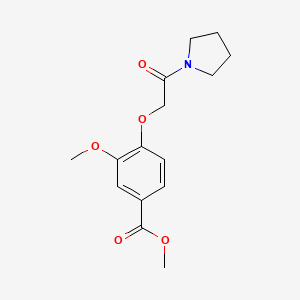 molecular formula C15H19NO5 B4403088 Methyl 3-methoxy-4-(2-oxo-2-pyrrolidin-1-ylethoxy)benzoate 