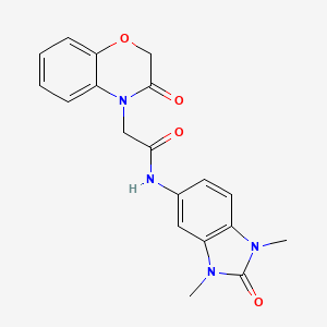 molecular formula C19H18N4O4 B4403101 N-(1,3-dimethyl-2-oxo-2,3-dihydro-1H-benzimidazol-5-yl)-2-(3-oxo-2,3-dihydro-4H-1,4-benzoxazin-4-yl)acetamide 