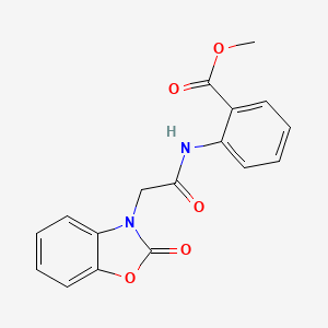 molecular formula C17H14N2O5 B4403169 methyl 2-{[(2-oxo-1,3-benzoxazol-3(2H)-yl)acetyl]amino}benzoate 