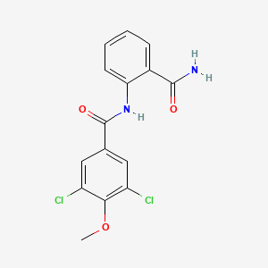 molecular formula C15H12Cl2N2O3 B4403187 N-(2-carbamoylphenyl)-3,5-dichloro-4-methoxybenzamide 