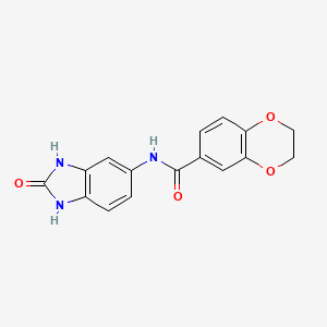 molecular formula C16H13N3O4 B4403290 N-(2-oxo-2,3-dihydro-1H-benzimidazol-5-yl)-2,3-dihydro-1,4-benzodioxine-6-carboxamide 