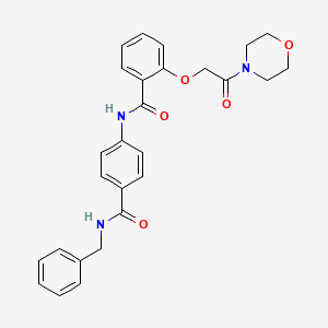 molecular formula C27H27N3O5 B4403335 N-{4-[(benzylamino)carbonyl]phenyl}-2-[2-(4-morpholinyl)-2-oxoethoxy]benzamide 