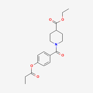 molecular formula C18H23NO5 B4403383 Ethyl 1-(4-propanoyloxybenzoyl)piperidine-4-carboxylate 