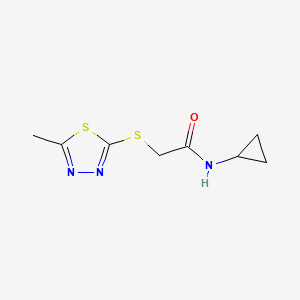 molecular formula C8H11N3OS2 B4403469 N-cyclopropyl-2-[(5-methyl-1,3,4-thiadiazol-2-yl)thio]acetamide 